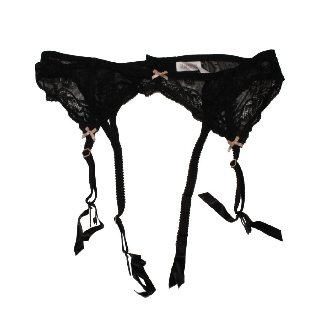 Gilligan & O'Malley Womens Size Large Black Lace Garter Belt Hook & Eye Closure - Picture 3 of 7